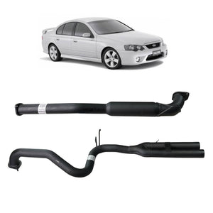 Redback 2.5" Catback Exhaust with Hotdog Centre and Dual Outlet Rear Muffler Delete for Ford Falcon BA BF Sedan(2003 - 2008)