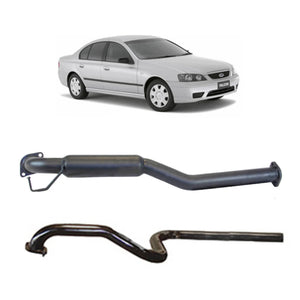 Redback 2.5" Catback Exhaust with Hotdog Centre and Single Outlet Rear Muffler Delete for Ford Falcon BA BF Sedan(2003 - 2008)