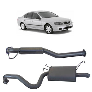 Redback 2.5" Catback Exhaust with Hotdog Centre and Single Outlet Rear Muffler for Ford Falcon BA BF Sedan(2003 - 2008)