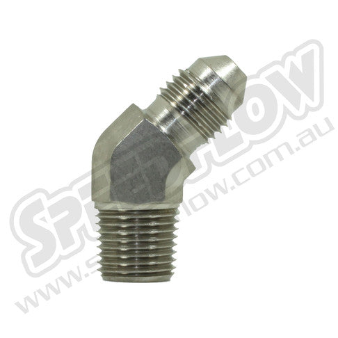 AN Flare to NPT Steel 45 deg Adapter