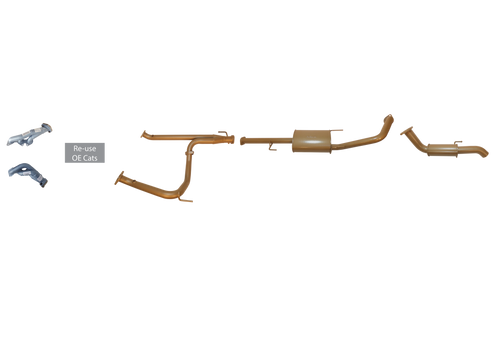 Toyota Prado 120 Series 4L V6 Petrol 2002 to 2009 - Single 2 1/2" CAT Delete with Headers Kit
